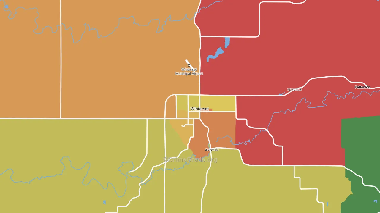 Winterset, IA Map of Assault Rates