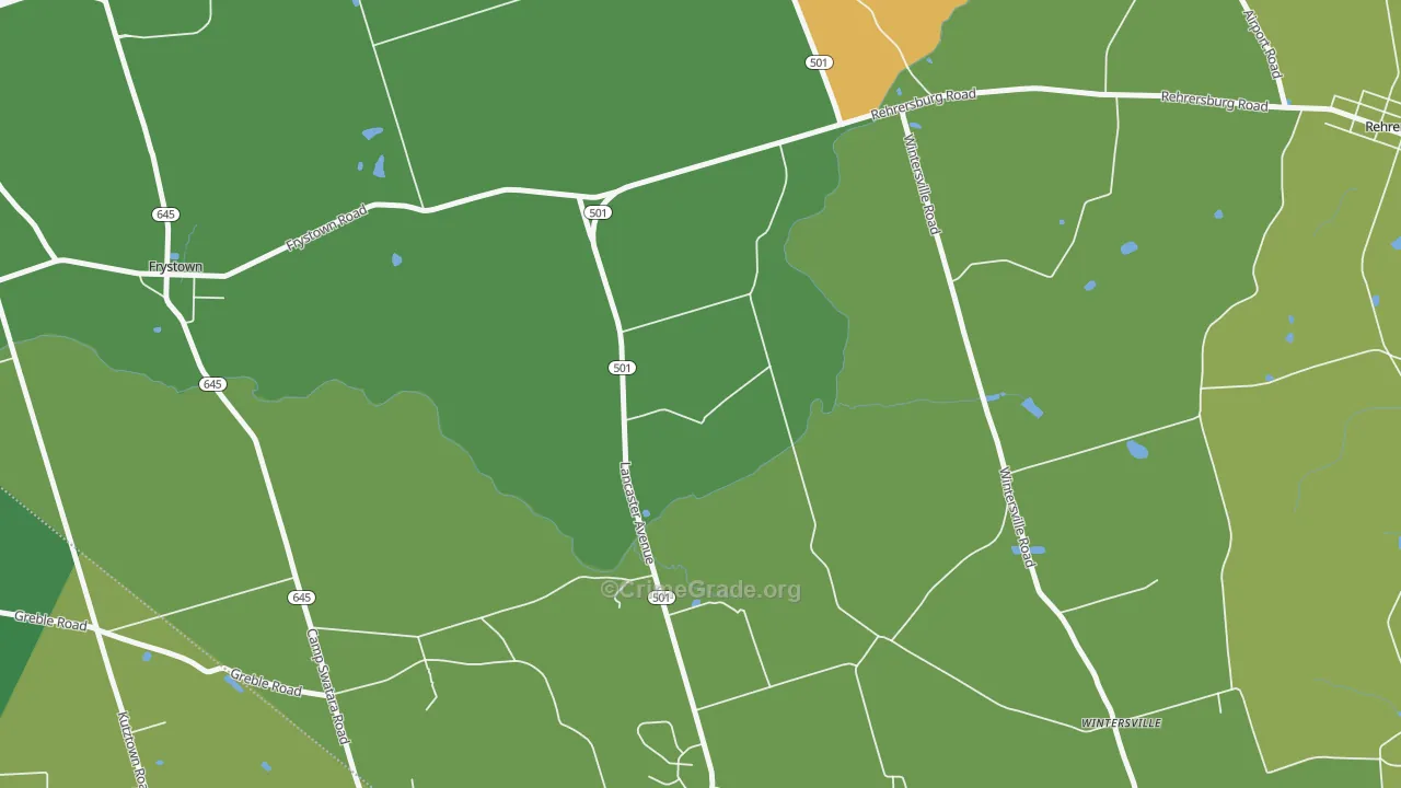 Wintersville, PA Map of Assault Rates