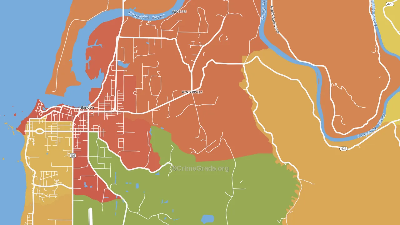 Winterville, OR Map of Assault Rates