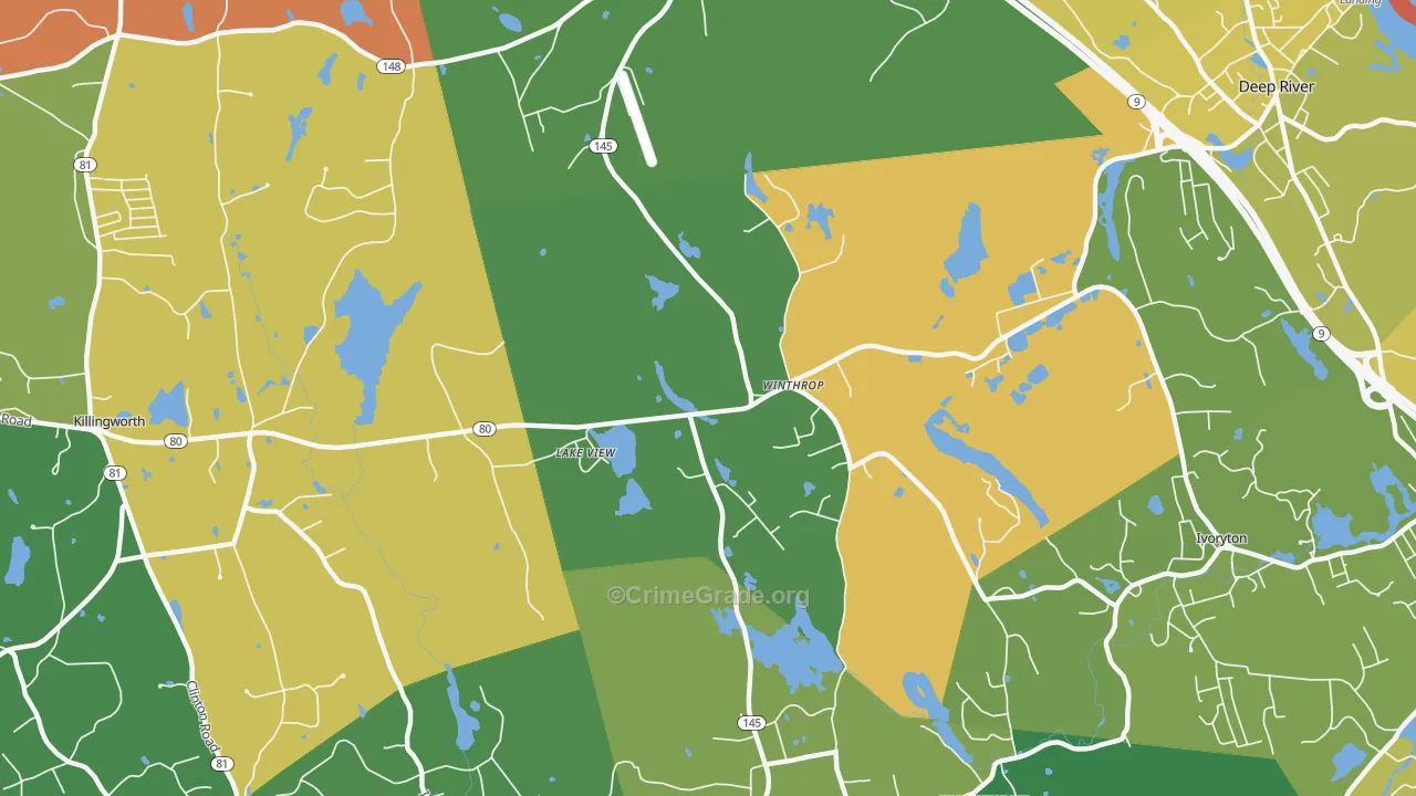 Winthrop, CT Map of Assault Rates