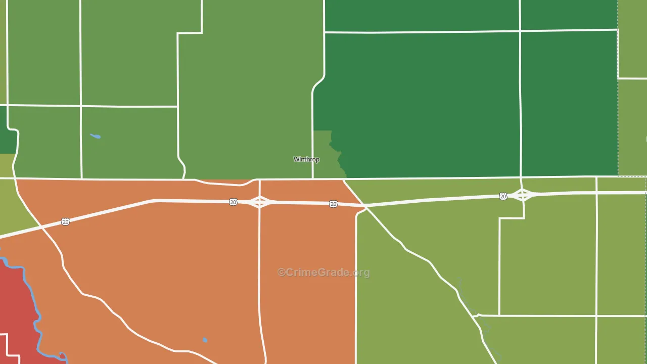 Winthrop, IA Map of Assault Rates