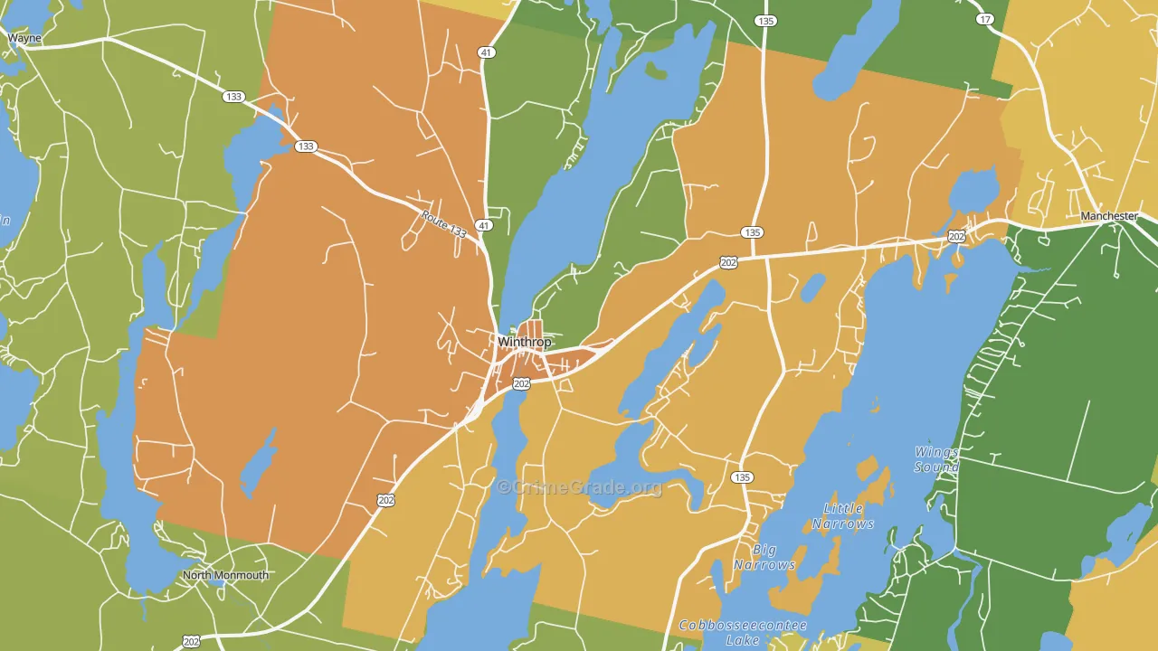 Winthrop, ME Map of Assault Rates