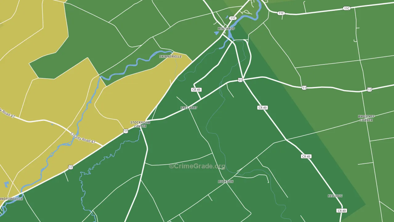 Winthrop, NY Map of Assault Rates