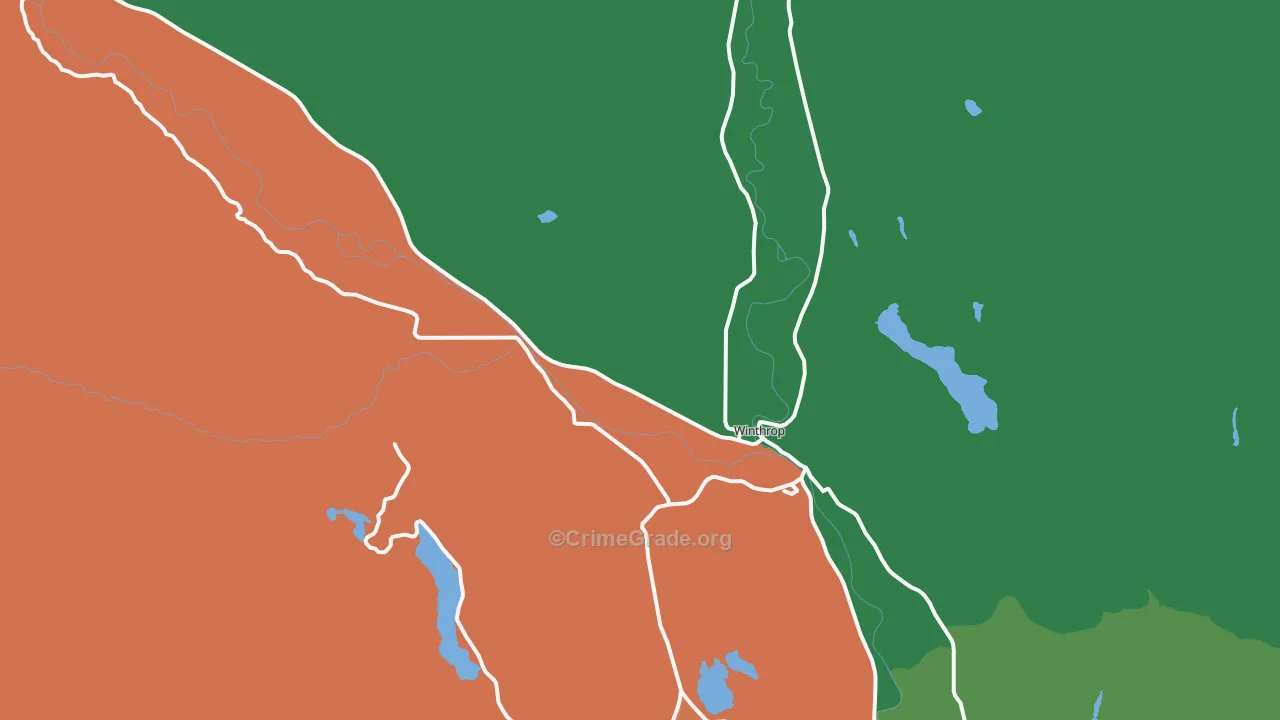 Winthrop, WA Map of Assault Rates