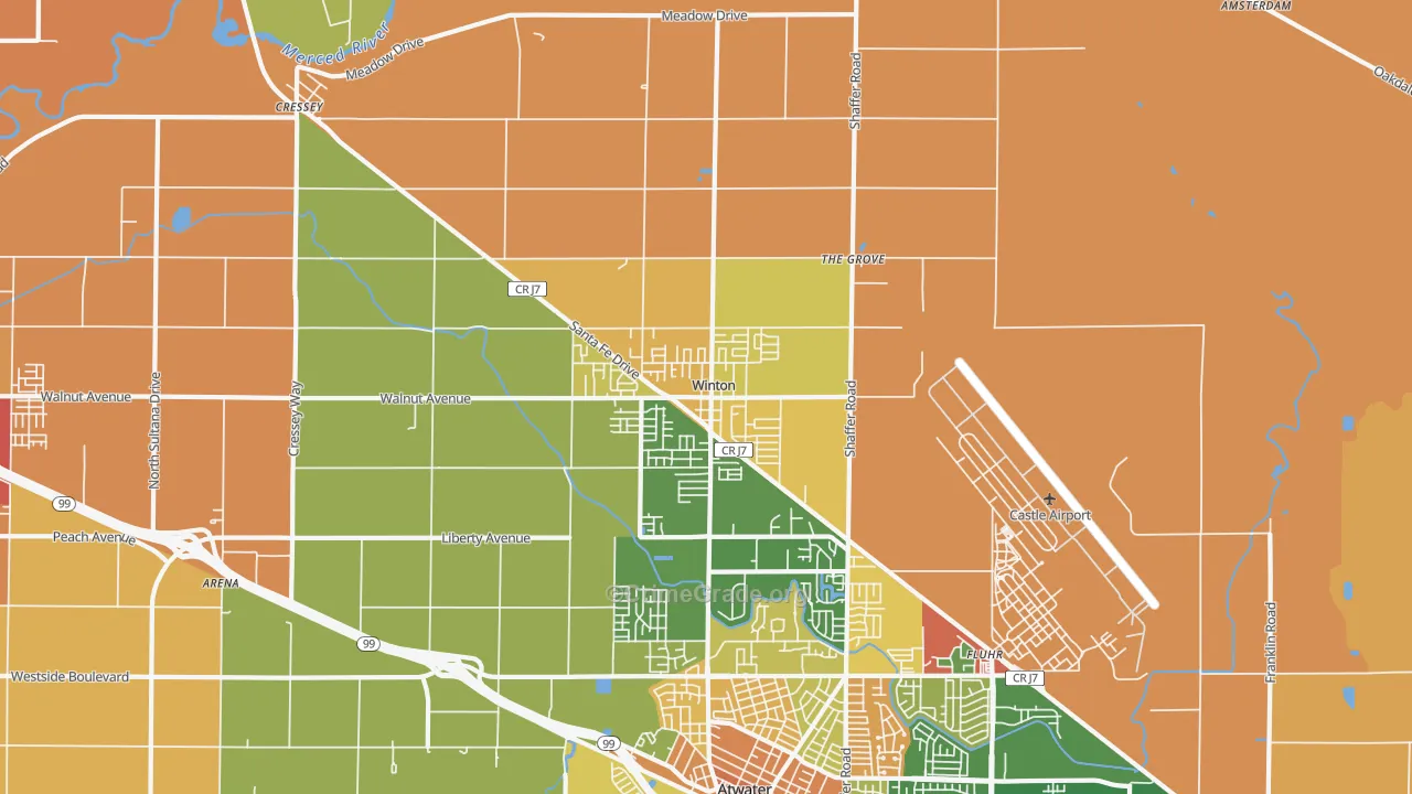 Winton, CA Map of Assault Rates