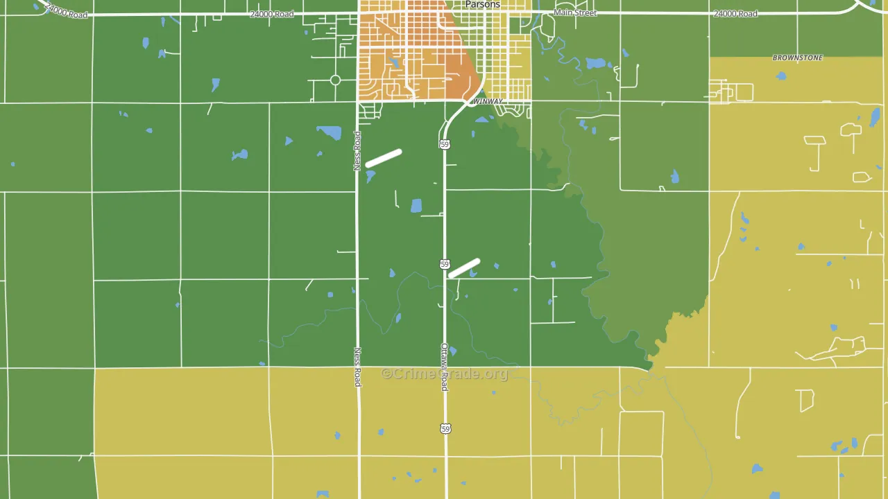 Winway, KS Map of Assault Rates