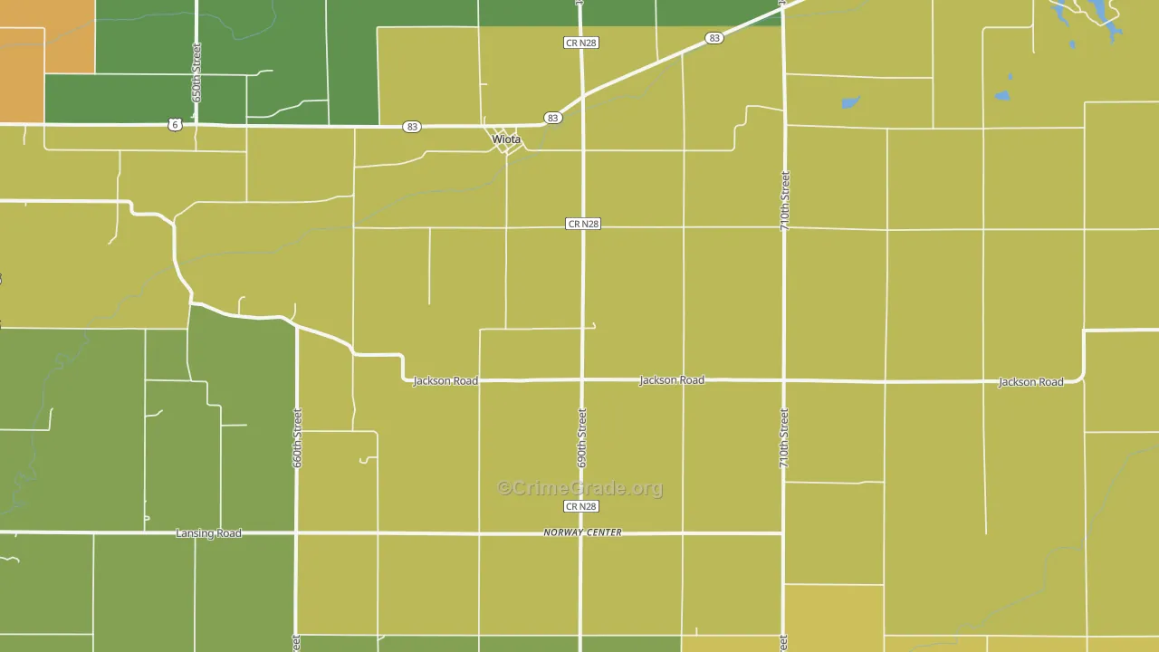 Wiota, IA Map of Assault Rates