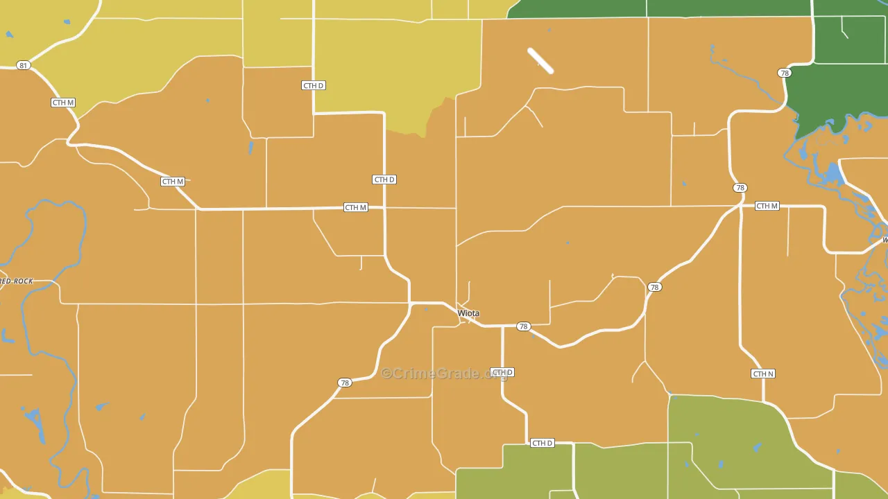 Wiota, WI Map of Assault Rates