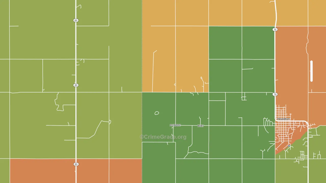 Wirt, OK Map of Assault Rates
