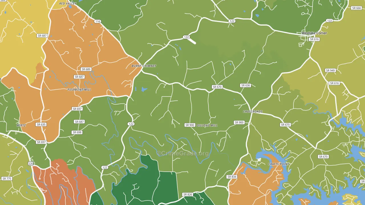 Wirtz, VA Map of Assault Rates