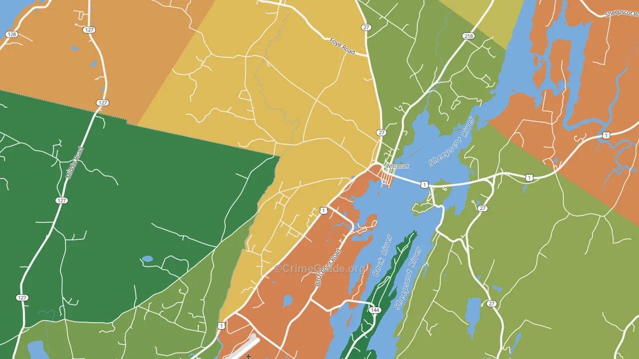 Wiscasset, ME Map of Assault Rates
