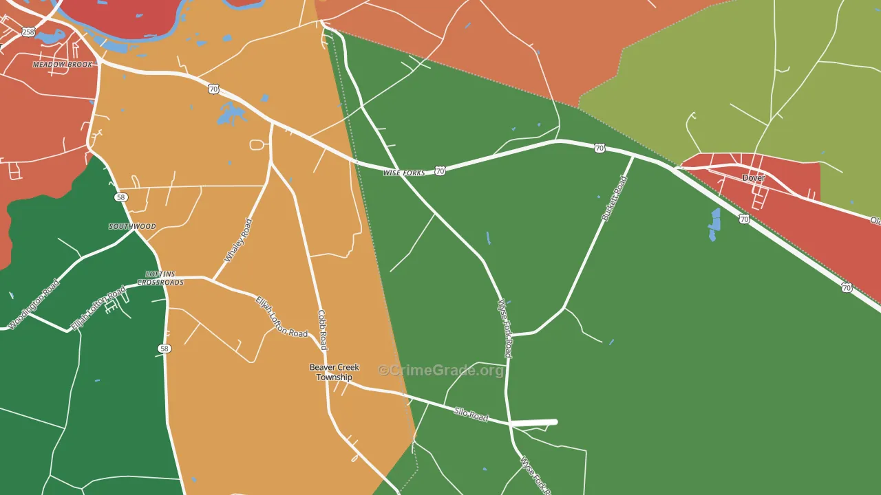 Wise Forks, NC Map of Assault Rates
