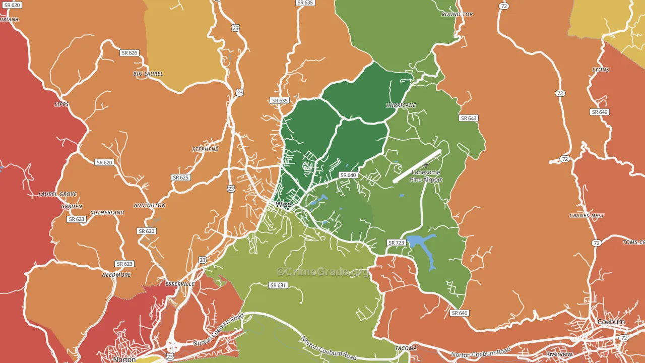Wise, VA Map of Assault Rates