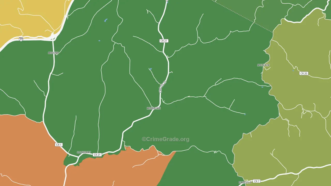 Wiseburg, WV Map of Assault Rates