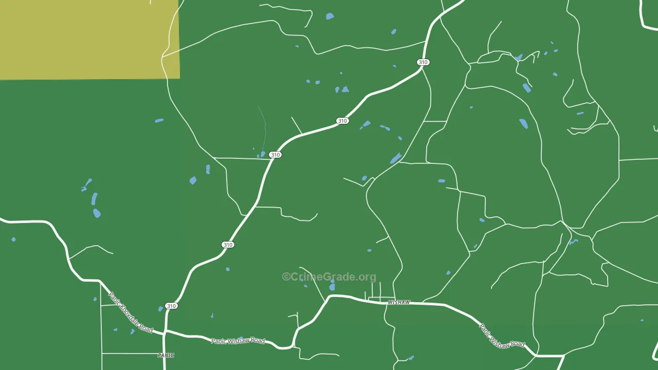 Wishaw, PA Map of Assault Rates