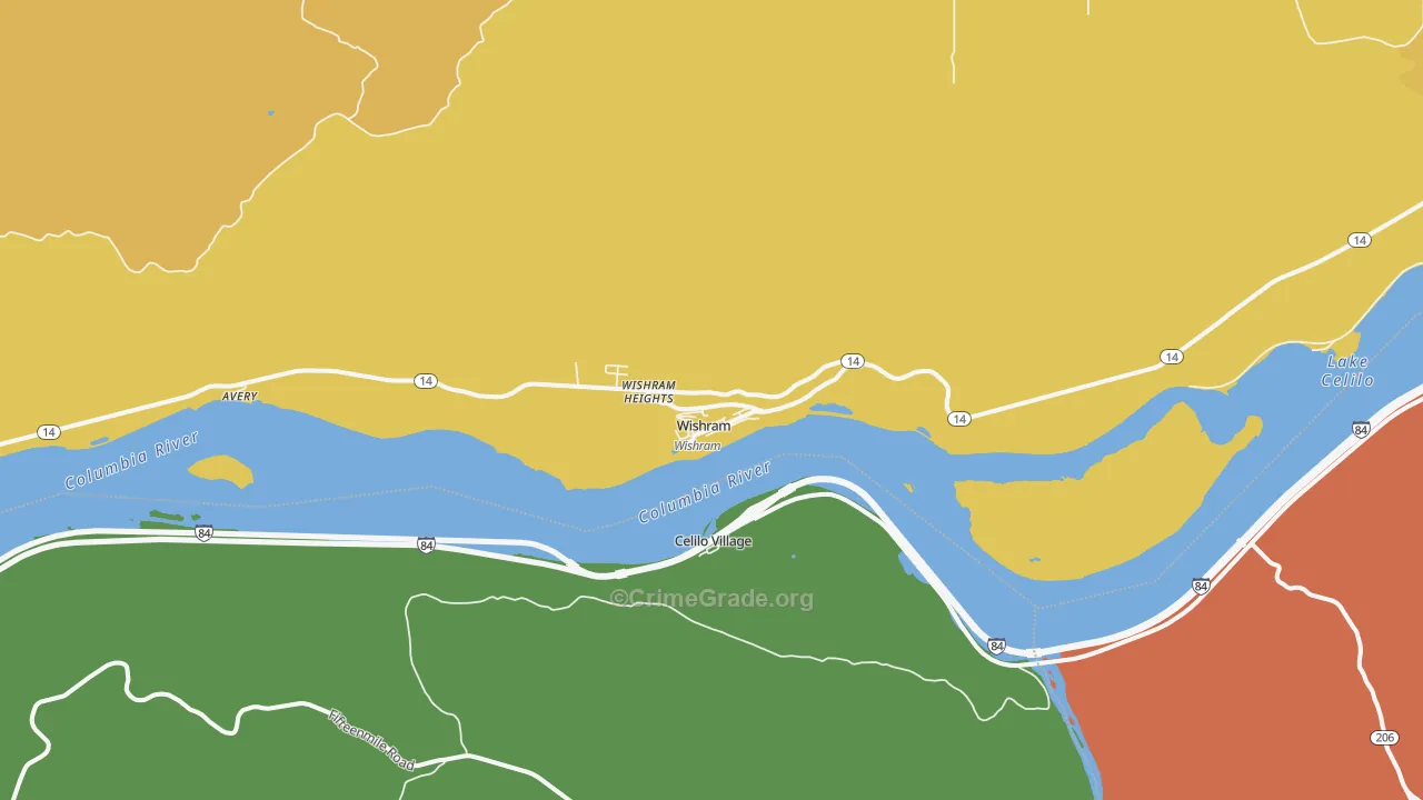 Wishram, WA Map of Assault Rates