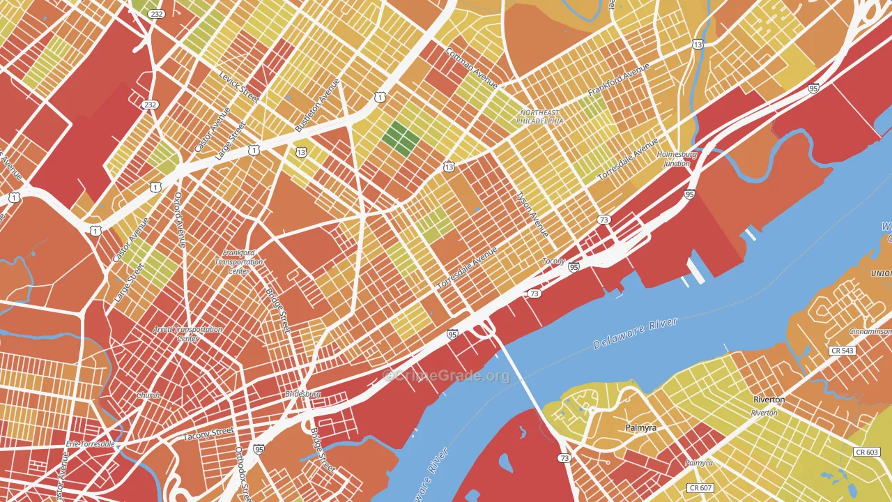 Wissanoning, Philadelphia, PA Map of Assault Rates