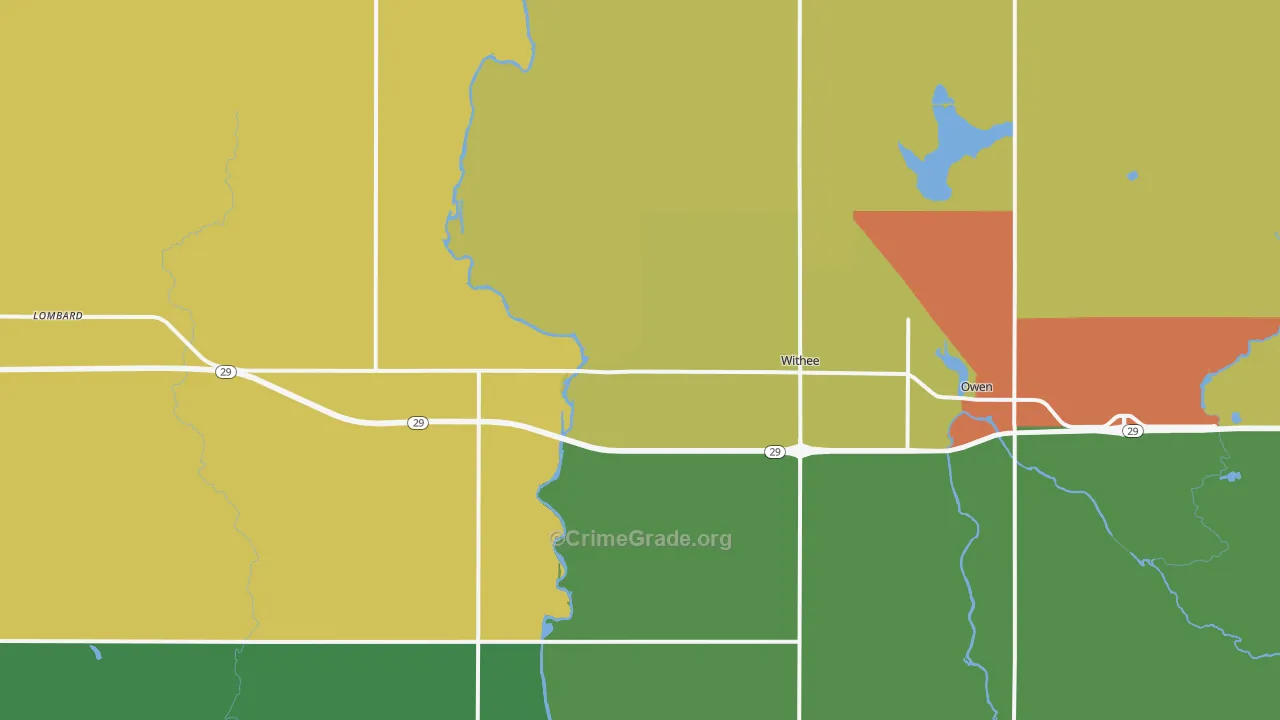 Withee, WI Map of Assault Rates