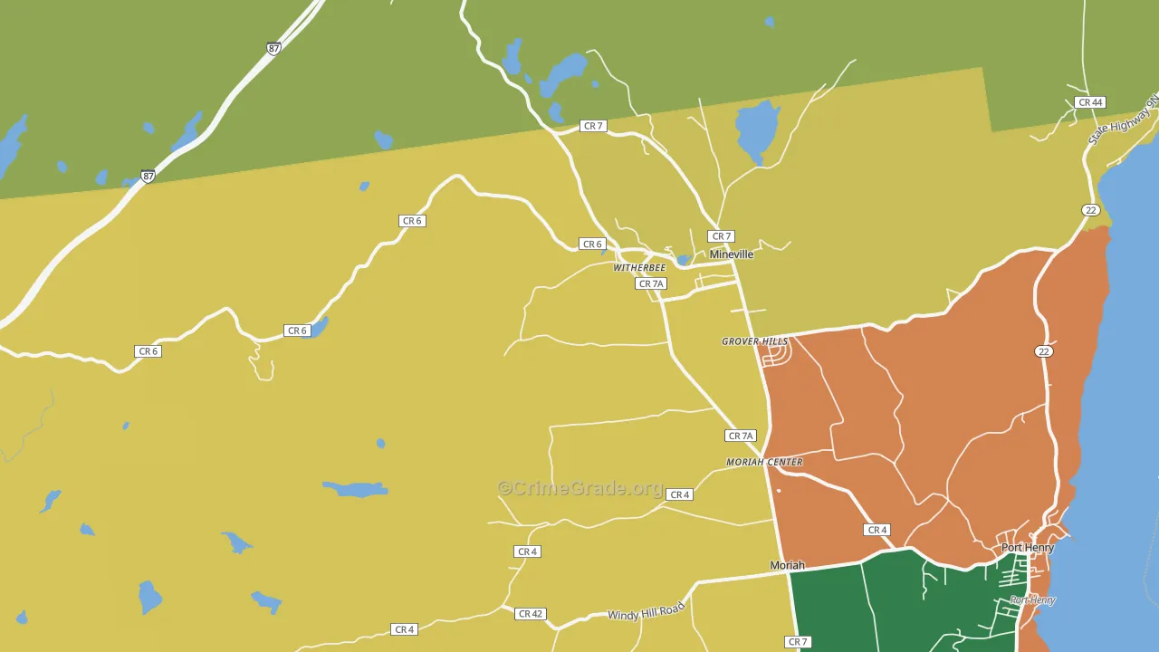 Witherbee, NY Map of Assault Rates