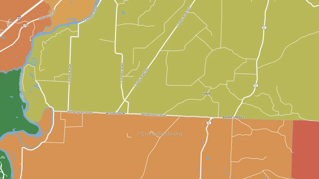 Witherspoon, AR Map of Assault Rates