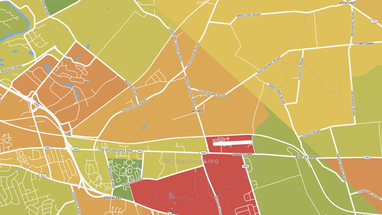 Witmer, PA Map of Assault Rates