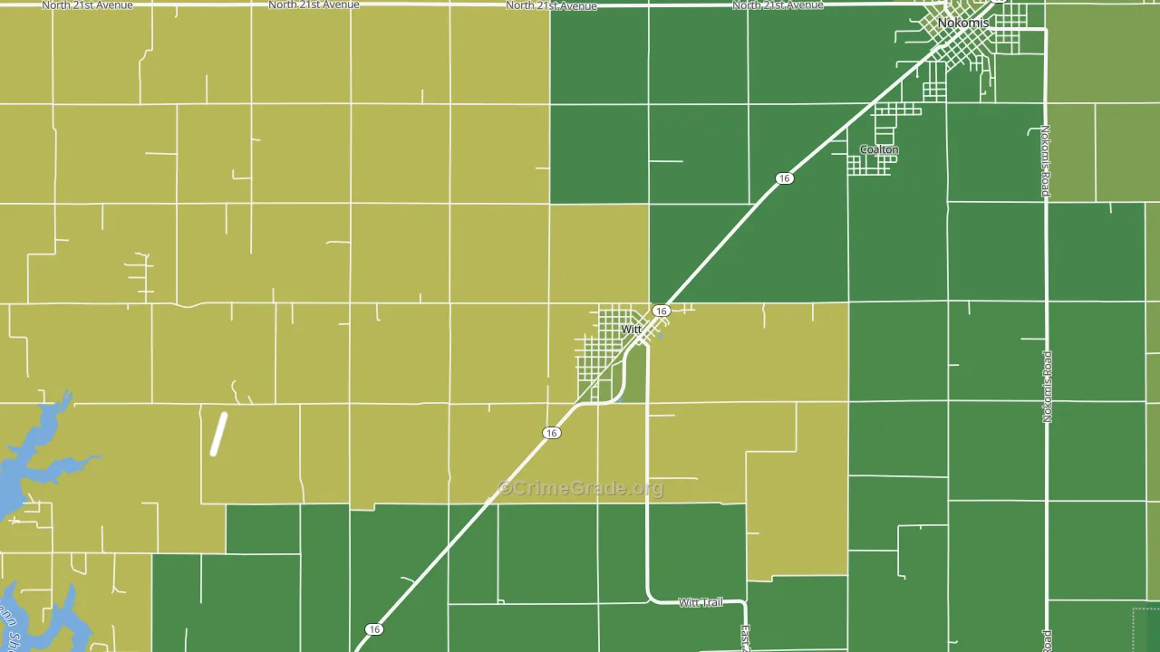 Witt, IL Map of Assault Rates
