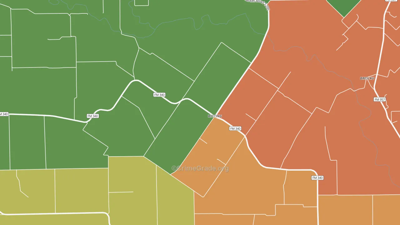 Witting, TX Map of Assault Rates