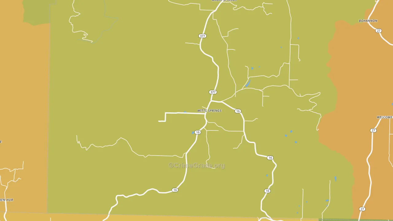 Witts Springs, AR Map of Assault Rates