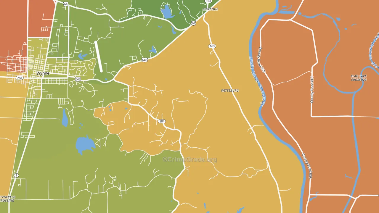 Wittsburg, AR Map of Assault Rates