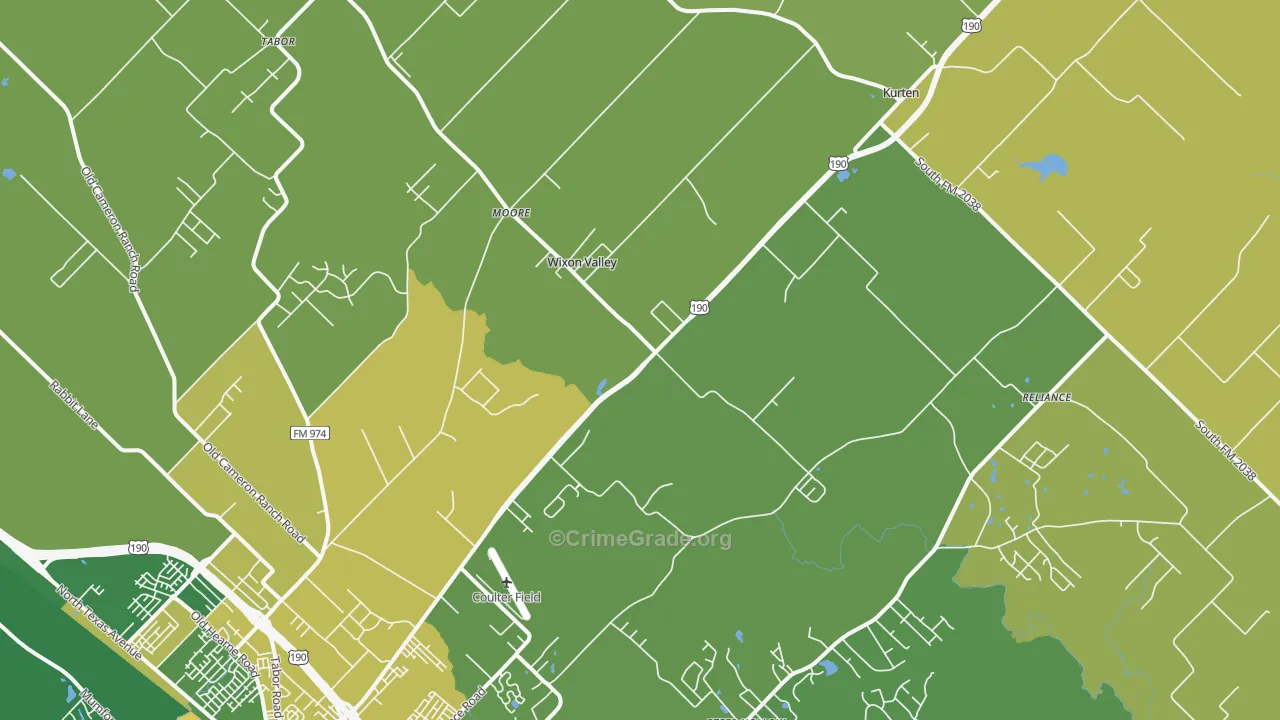 Wixon Valley, TX Map of Assault Rates