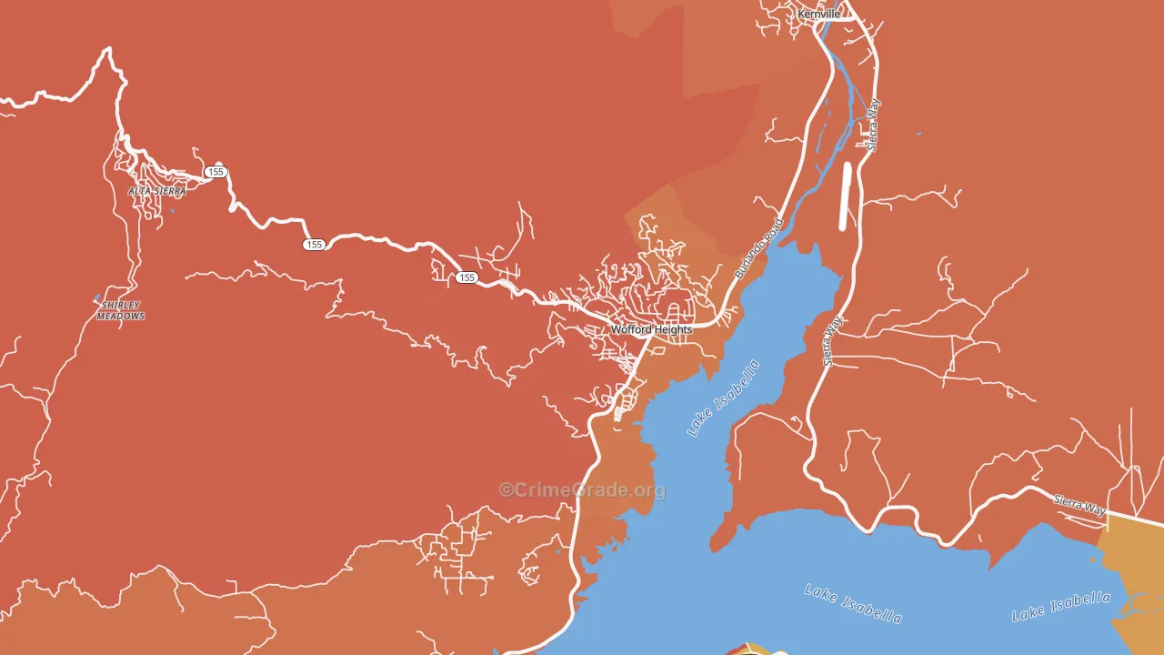 Wofford Heights, CA Map of Assault Rates