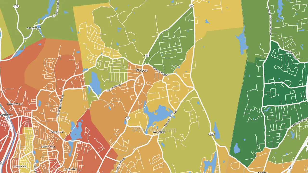 Wolcott, CT Map of Assault Rates