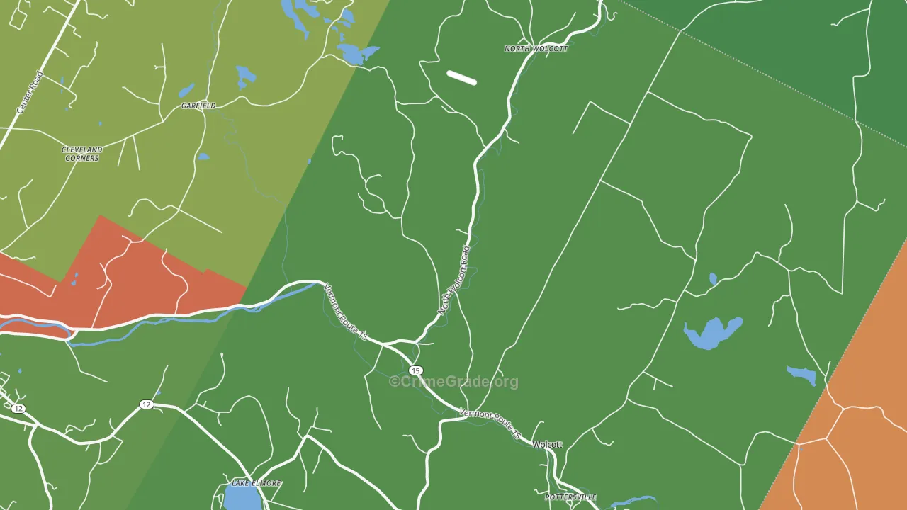 Wolcott, VT Map of Assault Rates
