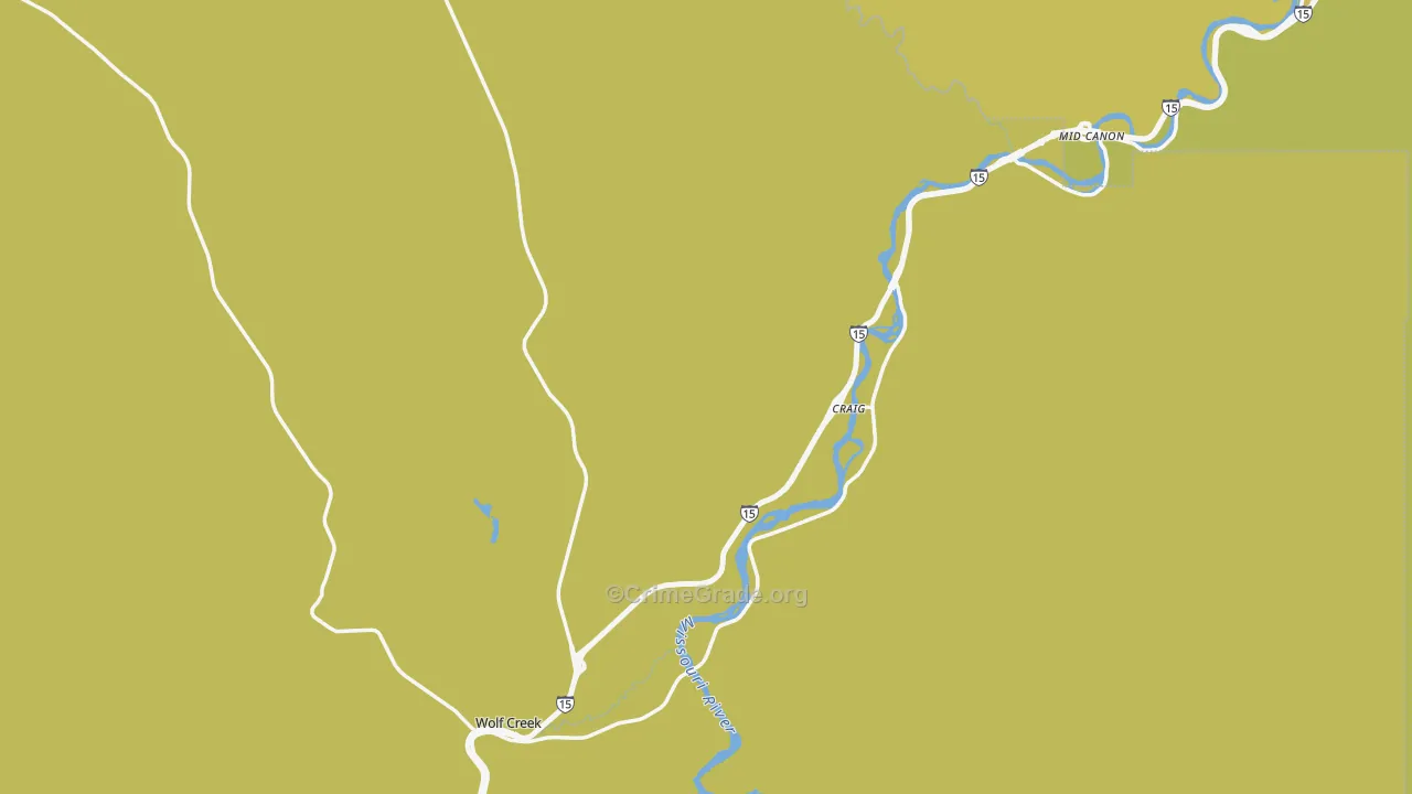 Wolf Creek, MT Map of Assault Rates