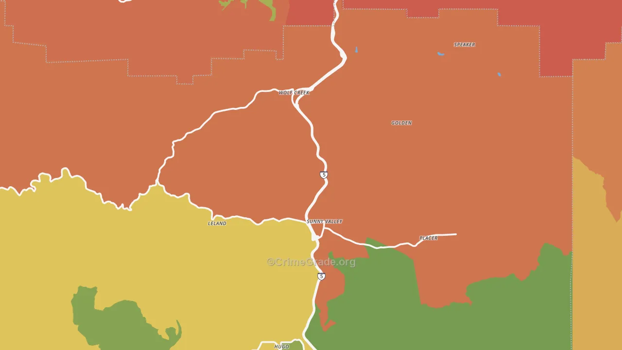 Wolf Creek, OR Map of Assault Rates