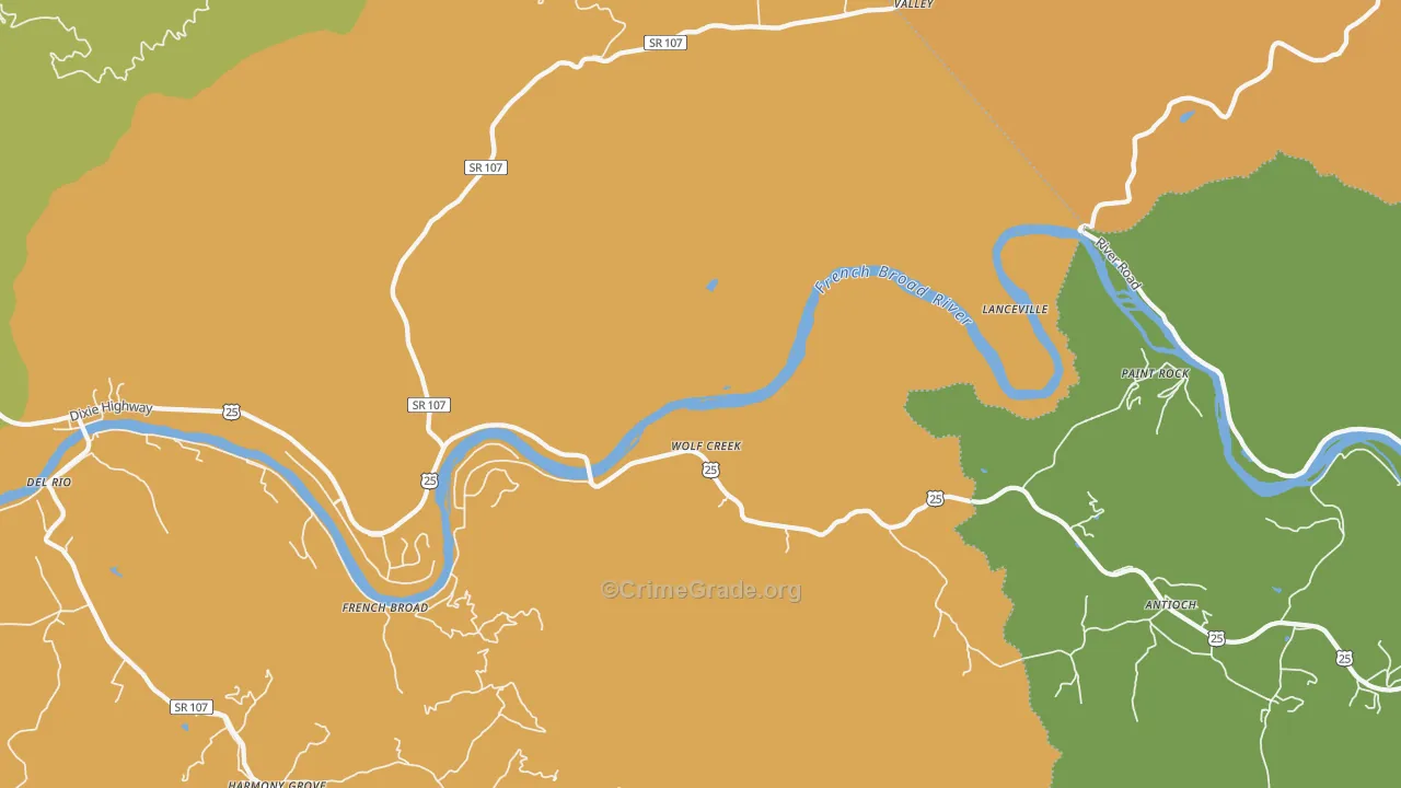 Wolf Creek, TN Map of Assault Rates