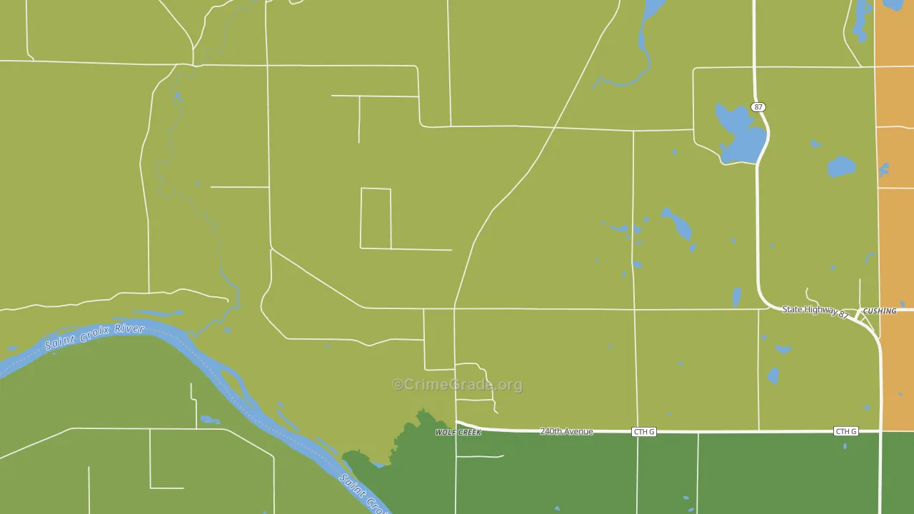Wolf Creek, WI Map of Assault Rates