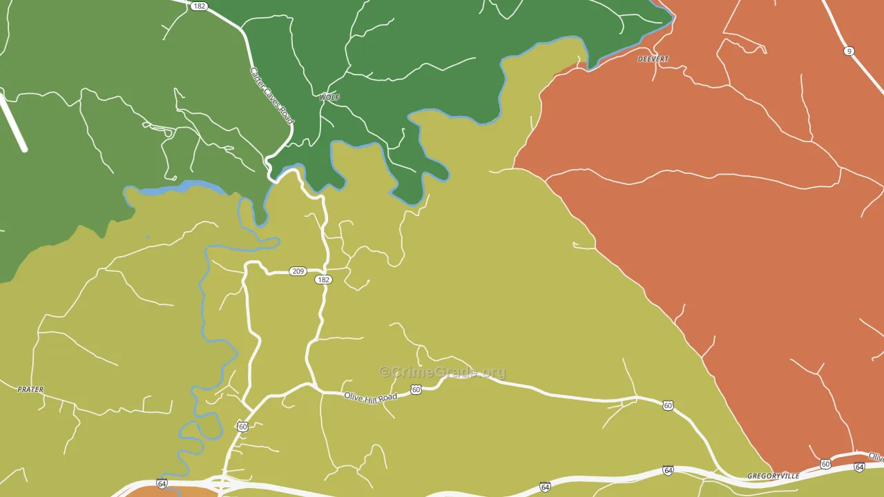 Wolf, KY Map of Assault Rates