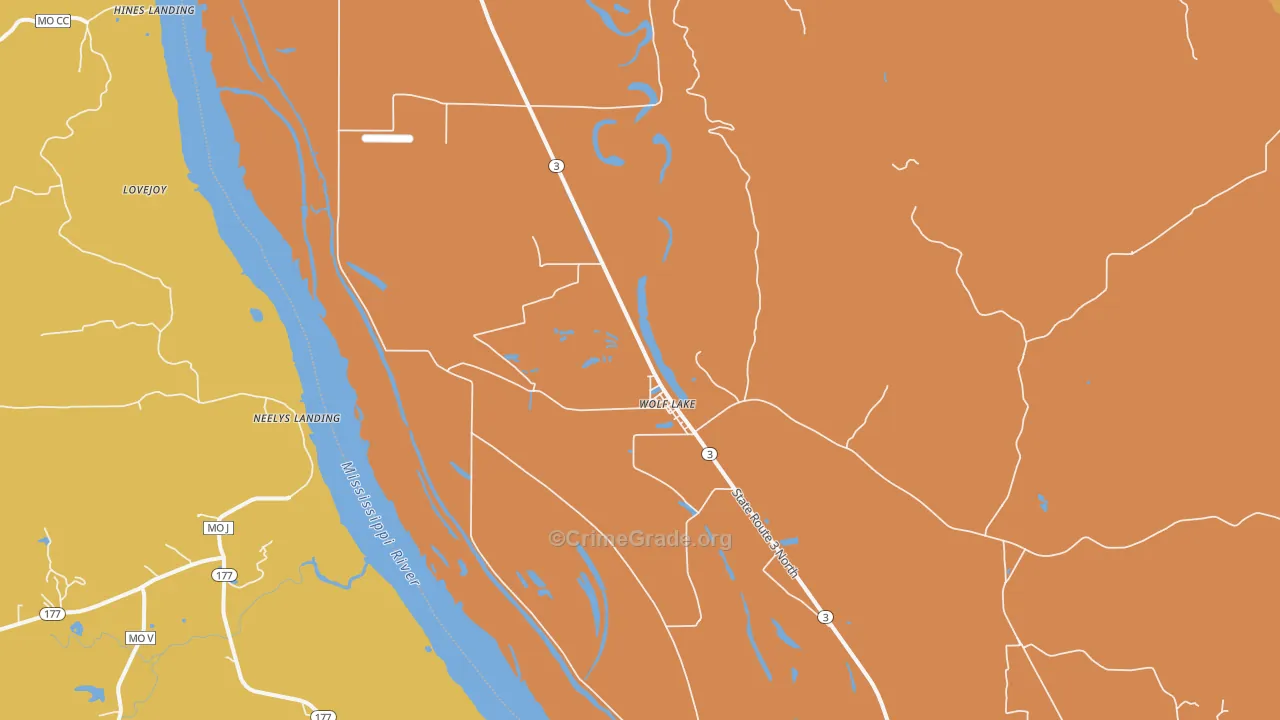 Wolf Lake, IL Map of Assault Rates