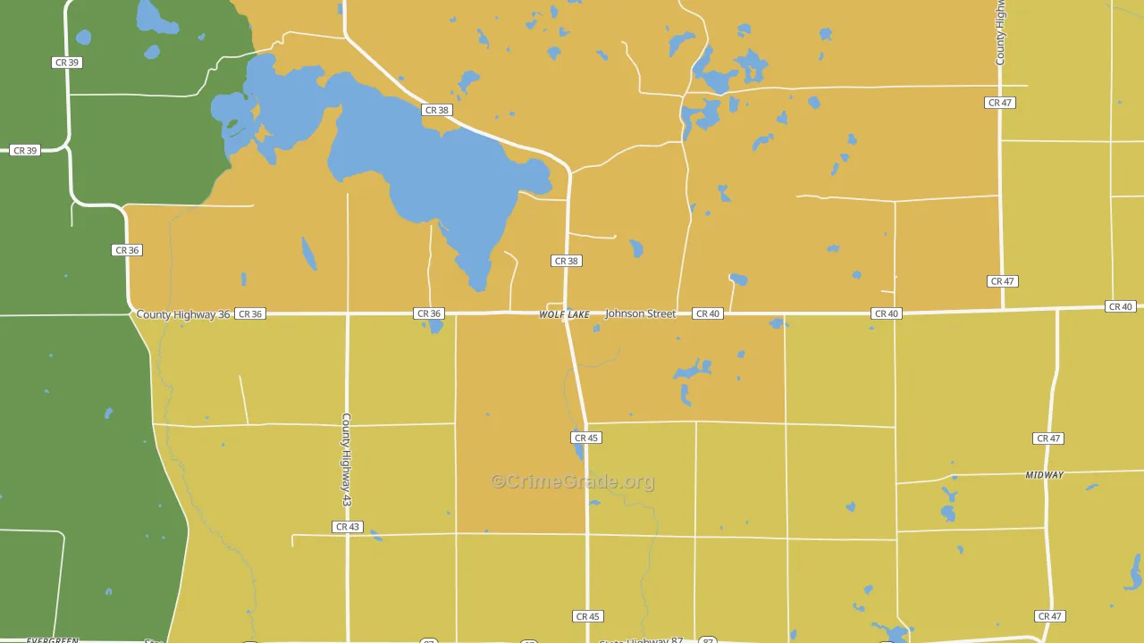 Wolf Lake, MN Map of Assault Rates
