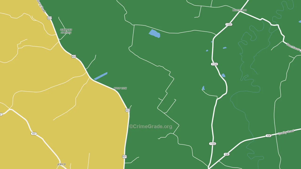 Wolf Lick, KY Map of Assault Rates
