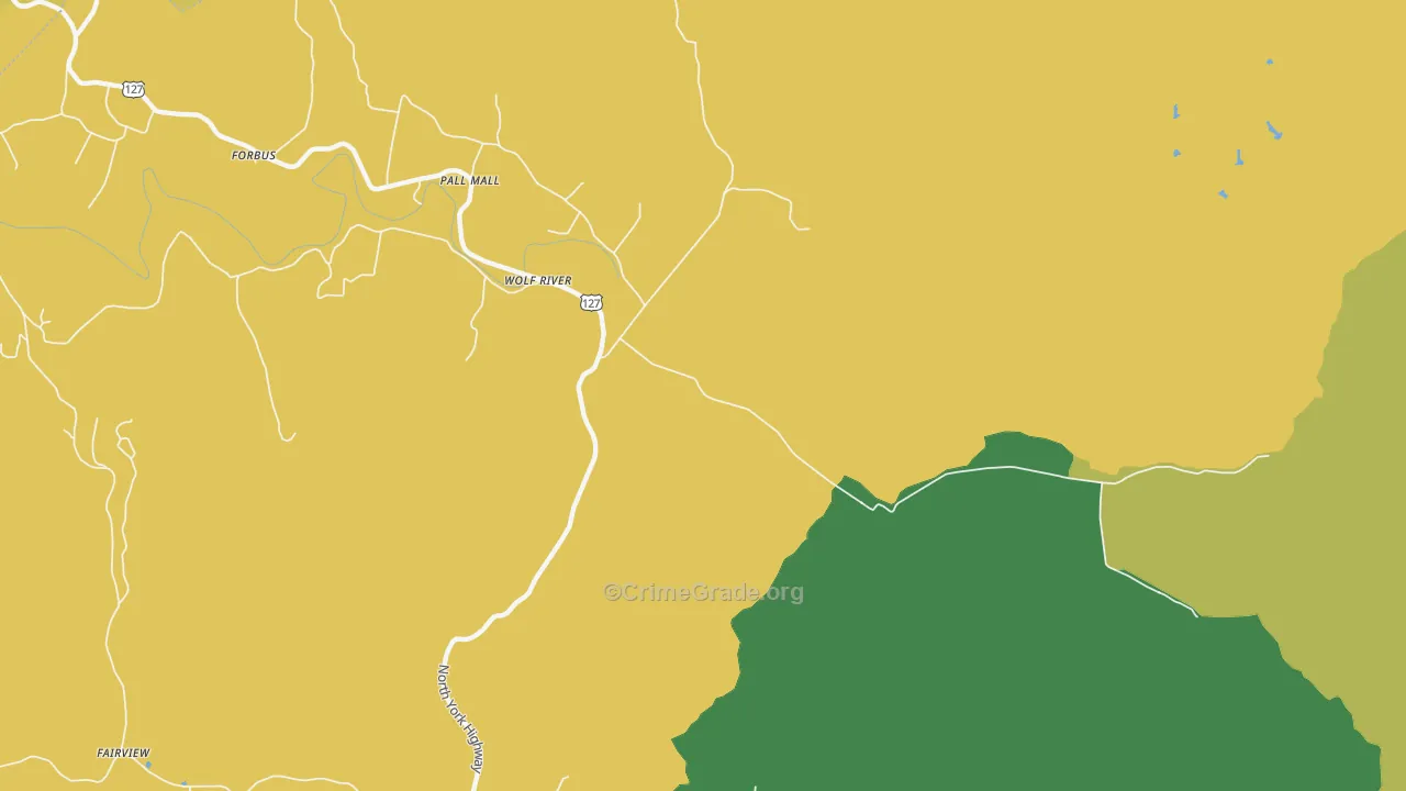 Wolf River, TN Map of Assault Rates
