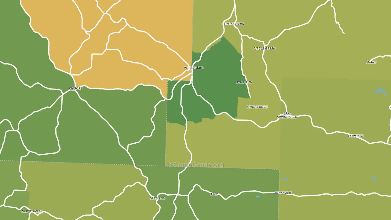 Wolf Run, OH Map of Assault Rates