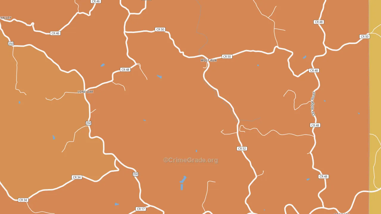 Wolf Run, WV Map of Assault Rates