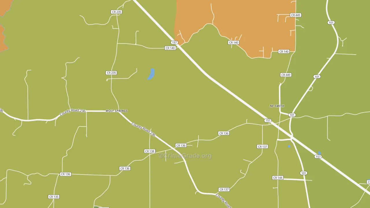 Wolf Springs, AL Map of Assault Rates