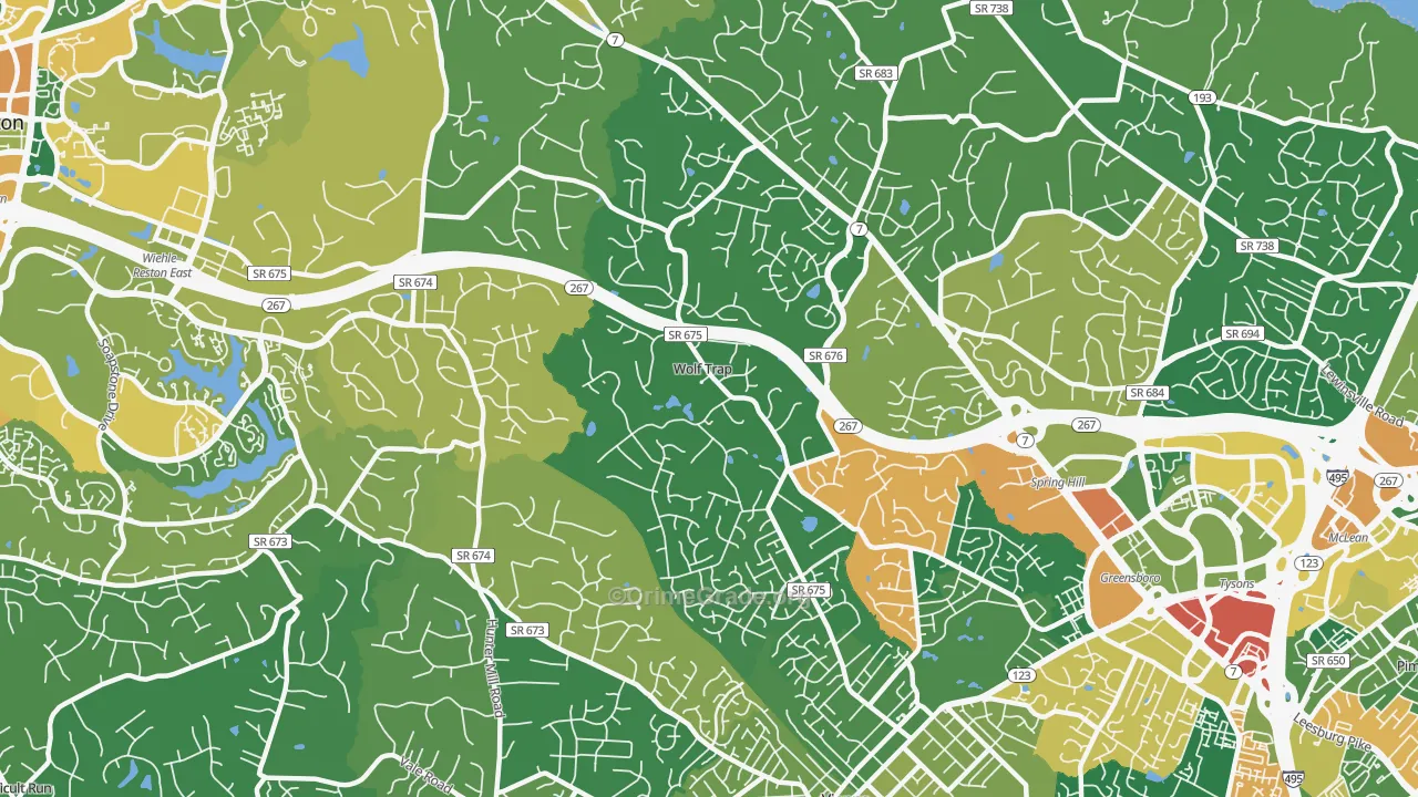 Wolf Trap, VA Map of Assault Rates