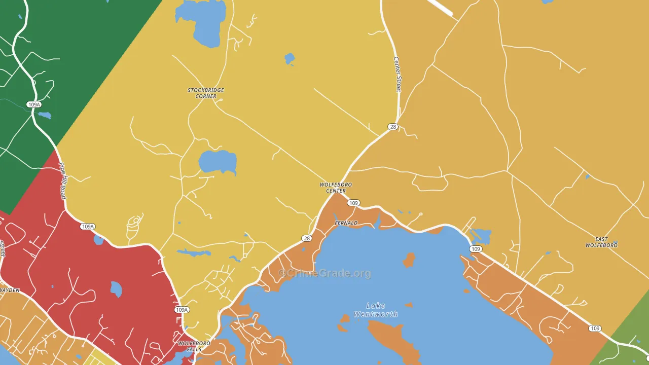 Wolfeboro Center, NH Map of Assault Rates