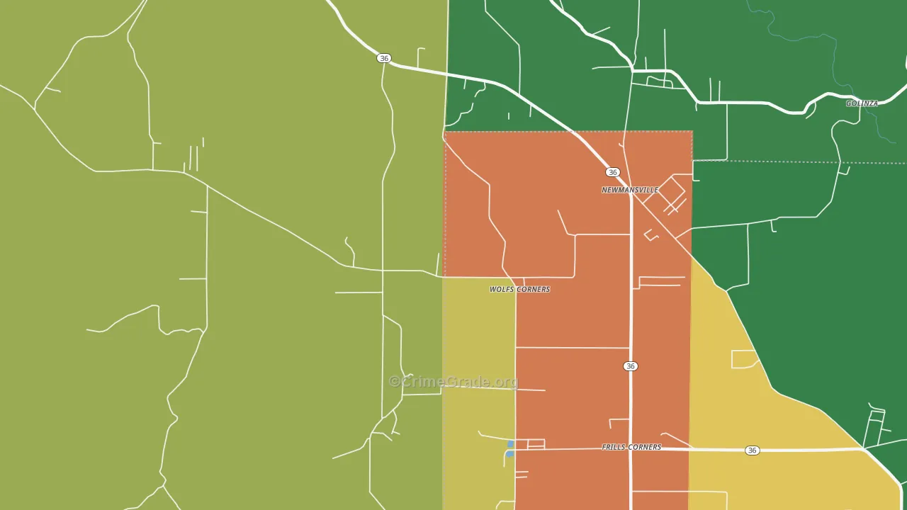 Wolfs Corner, PA Map of Assault Rates
