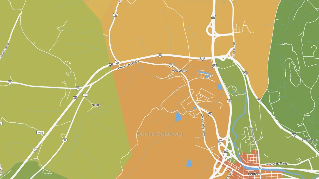 Wolfsburg, PA Map of Assault Rates