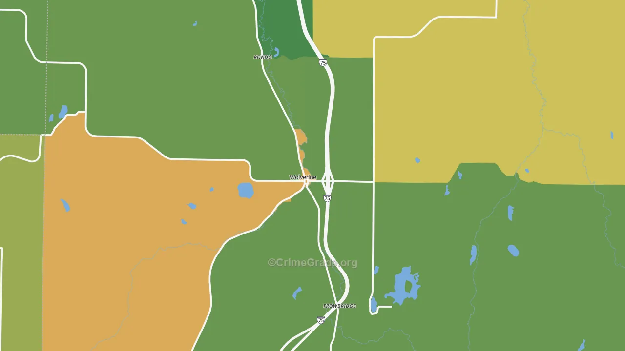 Wolverine, MI Map of Assault Rates